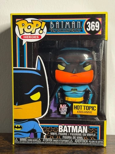 Batman Funko POP! Heroes #369 Hot Topic Exclusive Black Light Glow Animated BTAS