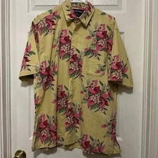 Polo Golf Ralph Lauren M Button down Floral Poinsettia M Chambers Linen Blend