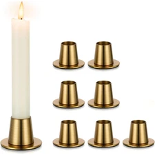 8 Pcs Candle Stick Holder Brass Small Taper Candle Stick Holders Short Modern