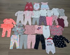 LOT Baby Girl Clothes 0-12 Months Pants Shirts Dresses Jeans Clothing GREAT 