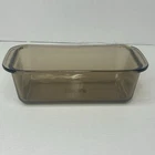 Vintage Pyrex 213  Amber Brown Glass Rectangle Bread Loaf Pan 1.5 Qt Made In USA