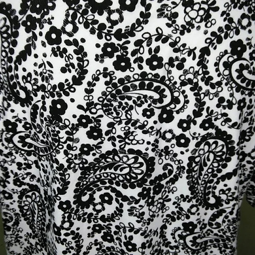 Kim Rogers Floral & Paisley 100 % Baumwolle schwarz & weiß Top - XL - Bild 4 von 6