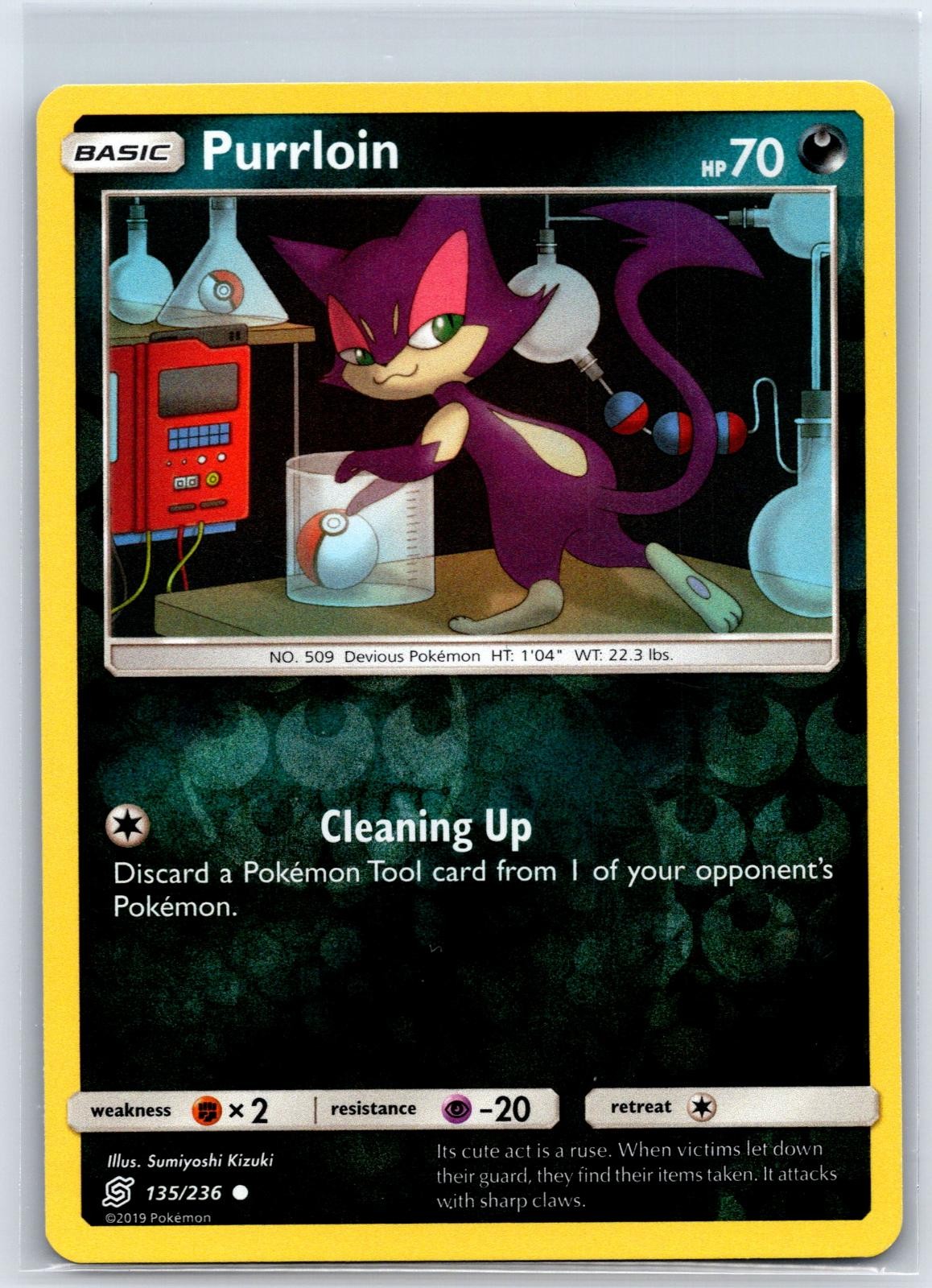 Purrloin 135/236 Common Unified Minds Pokemon Reverse Holo NM/M