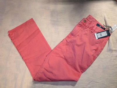 NWT Vineyard Vines Pants Mens Slim Breaker Fit Chino Pink 32X30 Jetty Red New 
