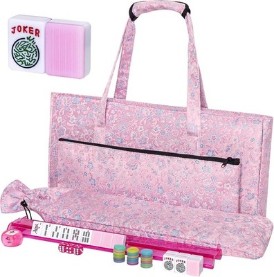 Complete American Mahjong Set 166 Pink Melamine Tiles with Accessories