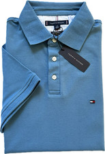 Tommy Hilfiger Men's Slim Fit Stretch Short Sleeve Polo - Blue