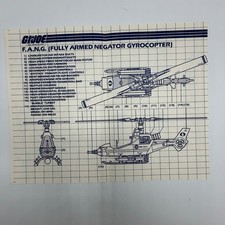 Vintage 1983 GI Joe Cobra F.A.N.G. Gyrocopter Instructions Blueprint Hasbro 6077