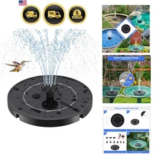 Solar Water Fountain Bird Bath Garden Pump Nozzles Outdoor Decor