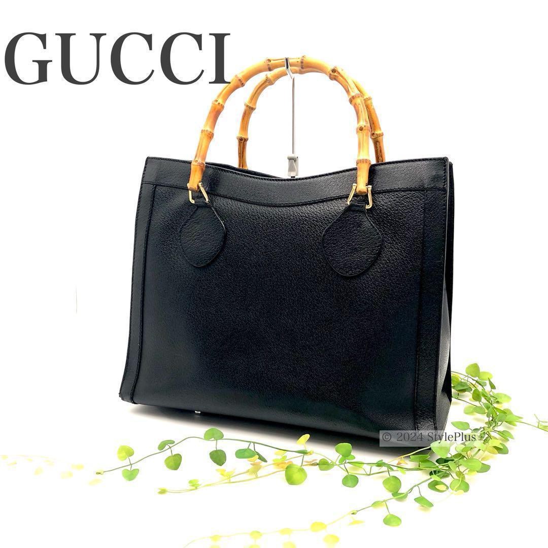 Authentic Gucci Diana Bamboo Top Handle Leather Tote Bag-image