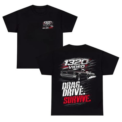 1320 Style Drag Racing Graphic T-Shirt 2 Sided Street Car Tee