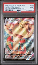 Carte promozionali Pokémon Meowth VMAX SWSH005 SWSH: Spada e Scudo Holo PSA 9 OTTIME CONDIZIONI