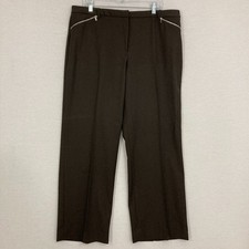 Calvin Klein Brown Straight Leg Zipper Pockets Pants size 16 Office Career