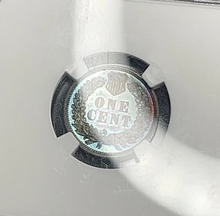 1906 Proof Indian Head Cent 1c NGC PF64 BN Monster Toned Incredible Blue Mirror - Image 3 of 4