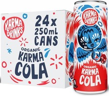 Karma Drinks Karma Cola Natural Fizzy Soft Drinks Variety Vegan 24x250ml Cans
