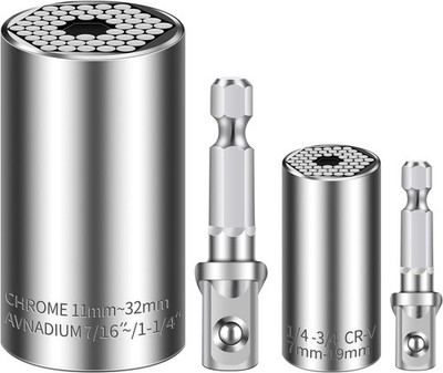 Universal Socket Set 11-32mm 7-19mm Super Socket for Unscrew Any Bolt Multi-