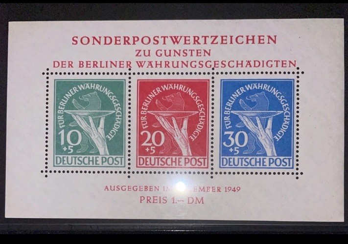 BERLIN 9NB3a (Mi B1) - Berlin Souvenir Sheet Mint Never Hinged CV $1200