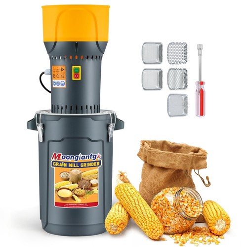 Macinino Elettrico Per Cereali 1300W, 19000 Giri/min – 5 Setacci (2-8 Mm) Per Mais, Grano E Spezie | Con Chiave, Capacità 45L