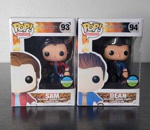 🔥Funko Pop! Supernatural Lot: Sam & Dean Winchester Bloody Metallic #93 & #94🔥