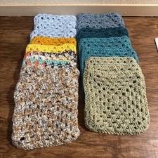 Crochet Granny Squares Lot of 21 Handmade 8x8 Blanket Squares Multicolor DIY