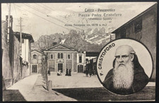 Lecco Pescarenico piazza Padre Cristoforo antica cartolina viaggiata