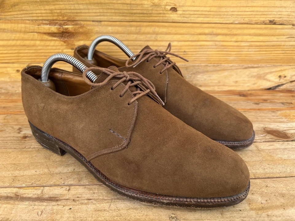 VTG Crockett & Jones Brown Suede Derby Dress Shoes Size UK 7 E / US 8 - Image 3 of 4