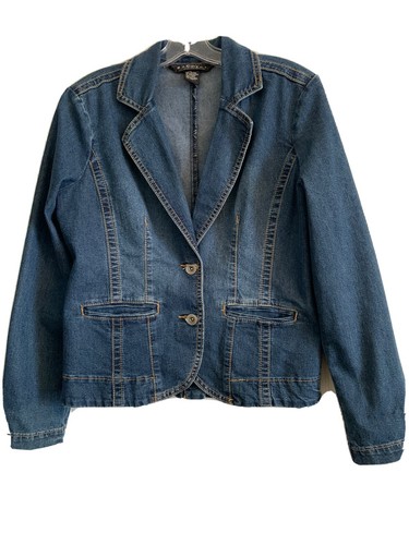 Baccini Denim Jacket Button Front Size 