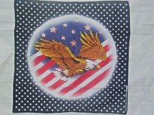 Vintage bandana Eagle Stars Stripes design all cotton Kwik Free