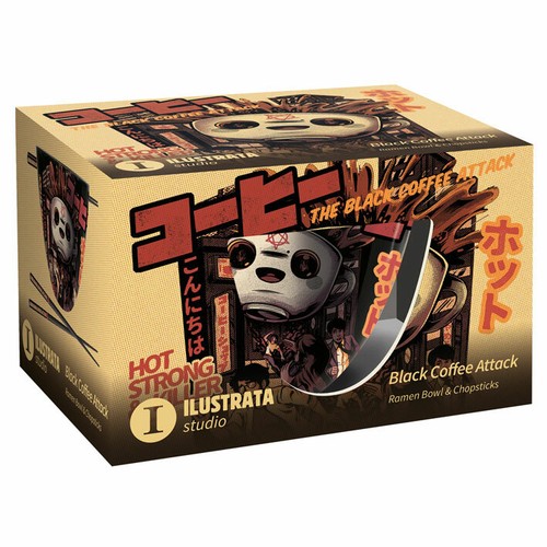 Ilustrata - The Black Coffee Attack - Ramen Schüssel Set mit Essstäbchen - GP85656 - Bild 2 von 2