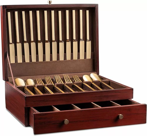"Elegant Wooden Cutlery Box: Stylish Storage Solution for Utensils!" Royalty Art - Picture 5 of 5