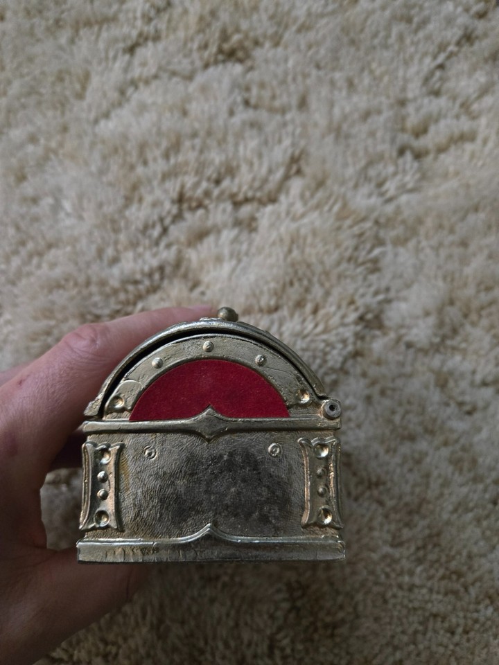 Vintage Metal Treasure Chest Coin Bank with The First National Bank
