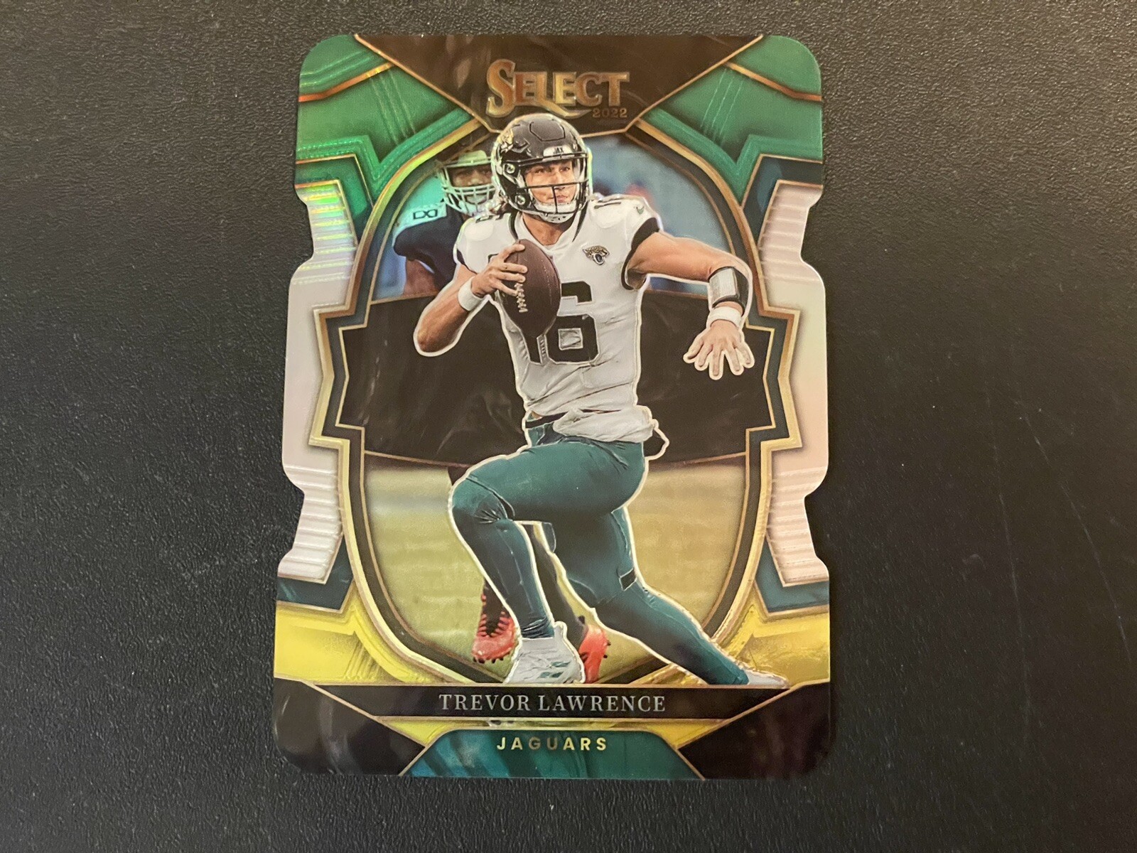 2022 Panini Select Trevor Lawrence #41 Green Yellow Die Cut Card