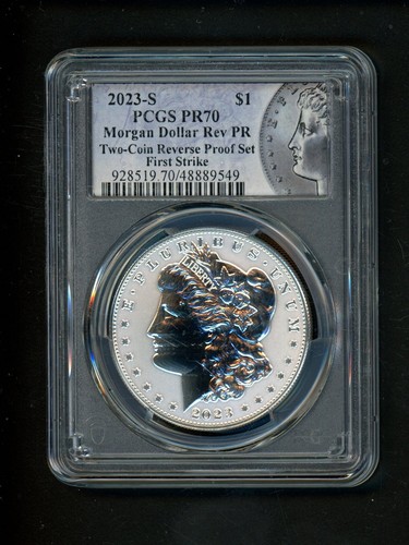 2023 US Morgan Peace Silver Dollar $1 PCGS PF70 MS70 FIRST STRIKE COMPLETE SET 6 - Picture 11 of 14