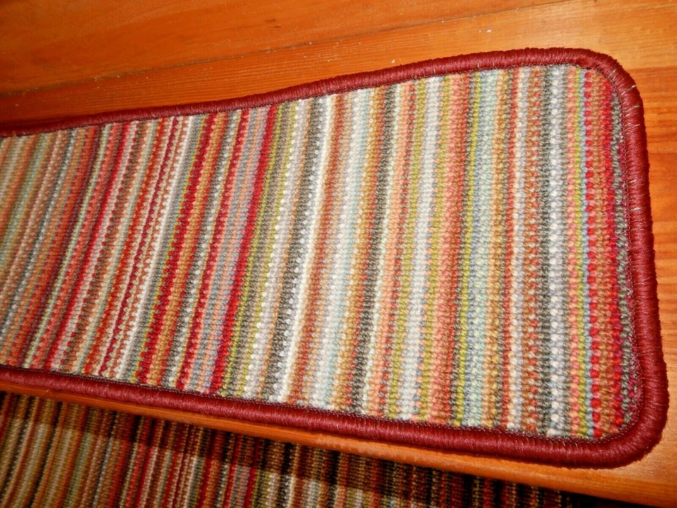 Alfombra 100 % lana 15 pasos 9" x 29,1/2'' + 1 aterrizaje 29" x 30" peldaños de escalera Foto 3 de 4