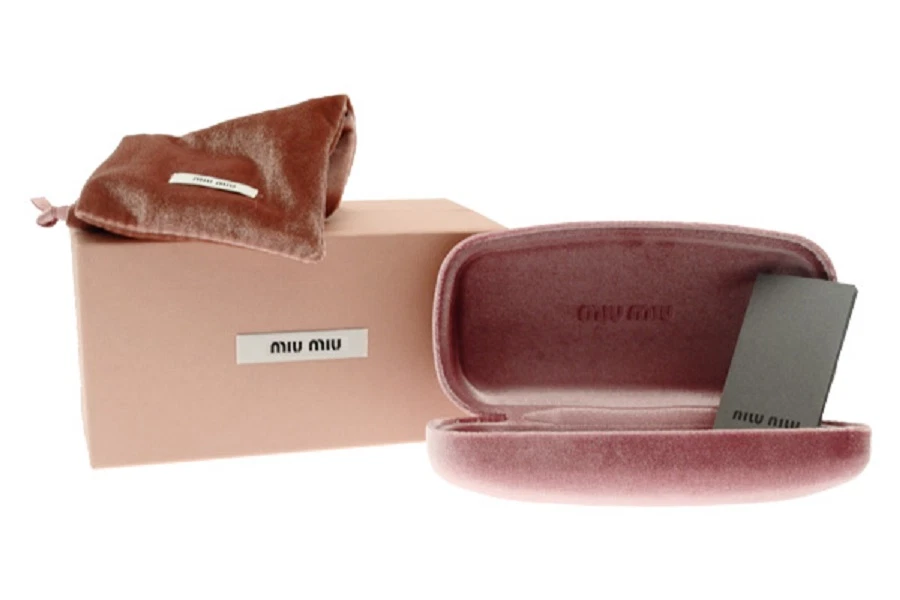 Очки солнцезащитные MIU MIU 66US ZVN5RO бледно-золотистые светло-голубые зеркальные серебристые кристаллы  - Изображение 4 из 4