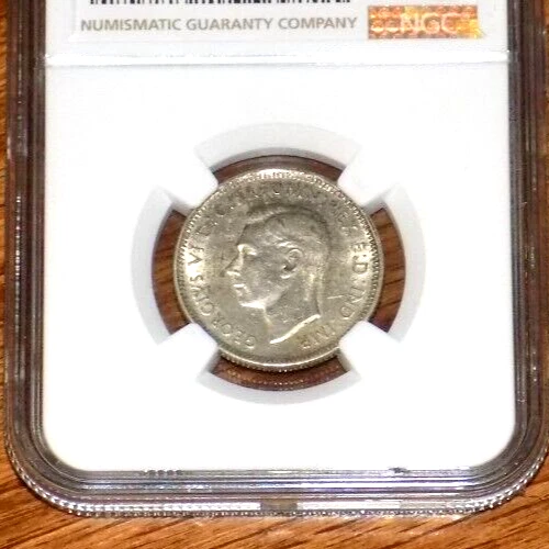 NGC 1939 AUSTRALIA ONE SHILLING GEORGE VI 1S MS 61 Certified Graded UNC Coin - Image 2 of 4