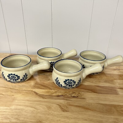 Vintage Soup Bowls With Handle Oven Proof Crock Style Vintage Made