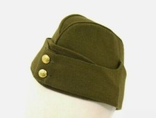 British Army Side Cap 1940's WW2 Forage Chip Hat Uniform Khaki Green Kings Crown