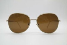 Vintage TD 607-8 Gold White Oval Sunglasses Glasses NOS