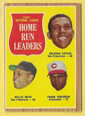 1962 Topps NL HR Leaders Cepeda/Mays/Robinson #54
