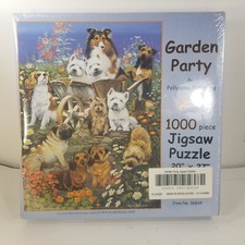 1000 PIECE JIGSAW PUZZLE GARDEN PARTY DOGS Dog Lover Gift Sealed New