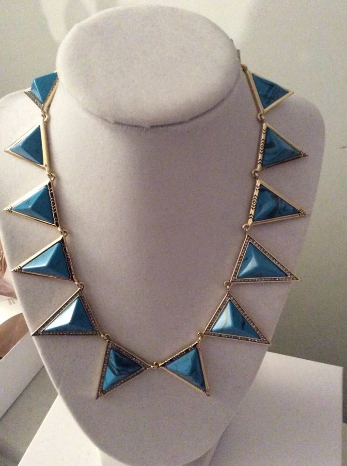 Collar House of Harlow 1960 Turquesa Triángulo $158. HH-7 Foto 3 de 4