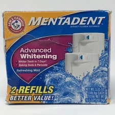Mentadent Advanced Whitening Toothpaste Twin Refill 2 Total 5.25oz Refills