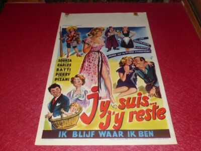 Belgian Original Movie Poster - I Am Here I Am Staying Jane Sourza 1954 M.Labro