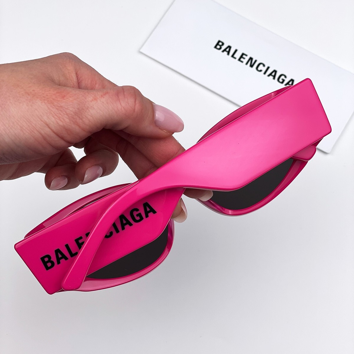 Balenciaga Women Sunglasses Pink Fuchsia Grey Oval BB0258S 