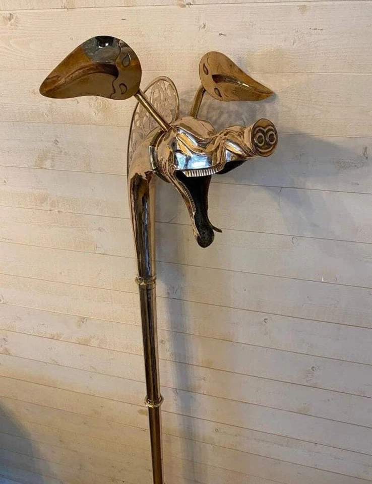 Deskford Carnyx cara dragón celta de latón completo totalmente jugable - medieval trompeado Foto 2 de 4