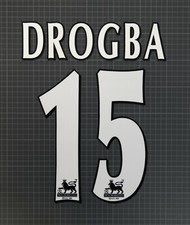 DROGBA #15 1997-2007 Player Size Premier League White Nameset Lextra