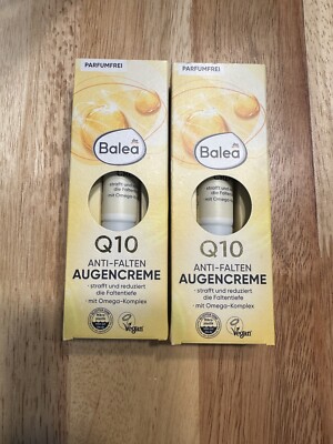 2 Balea Q10 Anti-Wrinkle Eye Cream, 15 ml   Smooth Fine Lines & Hydrate