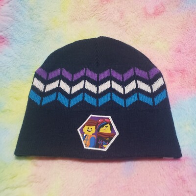 Lego Movie Beanie Winter Hat Blue Knit Boys One Size