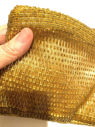 Vintage Walborg Gold Hollywood Glam Satin Lined Beaded Purse Evening Bag Clutch - Picture 3 of 12