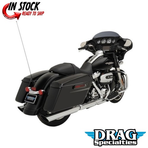 Slashdown Slip-On Mufflers 4" Chrome for 17-18 Harley Touring FLHT FLHX FLHR - Picture 2 of 4